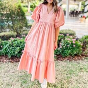 Anna Cate Pink Midi Dress